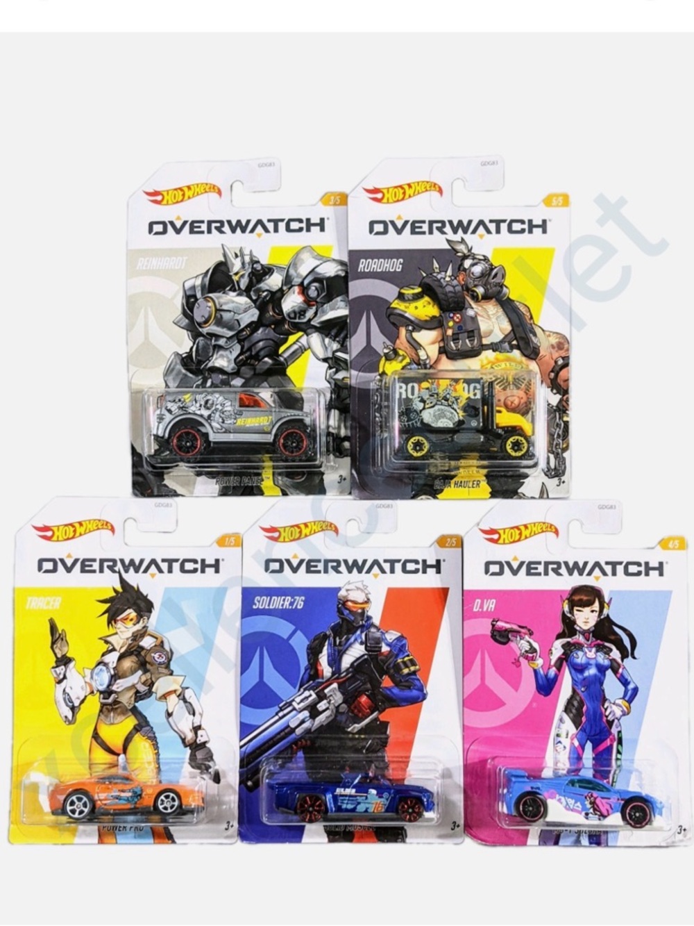 Hot Wheels, Over Watch Series, OverWatch Collectable Die-Cast Mini Cars Set of 5